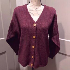 Vintage Patagonia 100% Wool Maroon Cardigan-MED